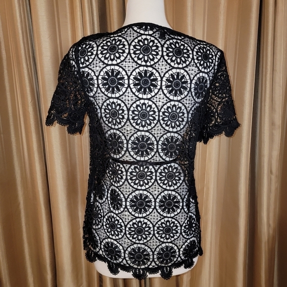 Banana Republic Black Crocheted Top Size XS - Picture 4 of 6